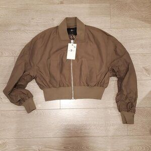 Anthropologie 7 For All Mankind Woman Bomber Jacket Olive Green Size XS